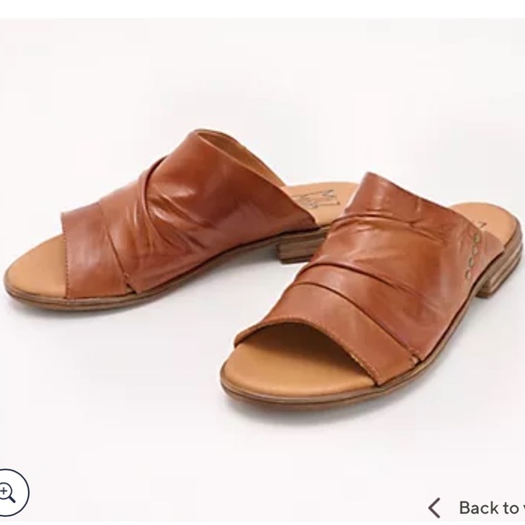 Miz Mooz Leather Slide Sandals | Dandelion | Brandy | 38 | 7.5-8 - Picture 1 of 3